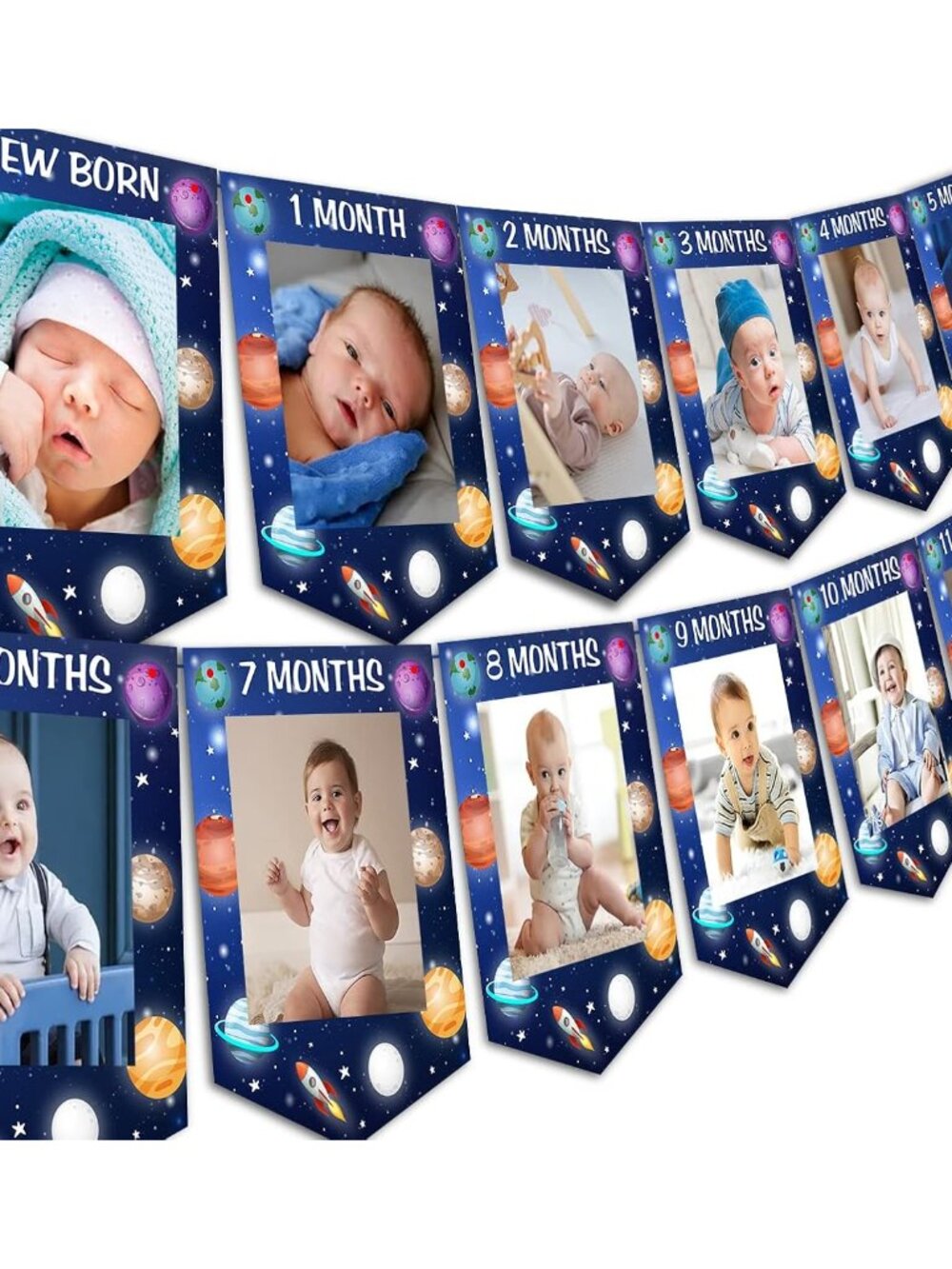 First Trip Around The Sun Photo Banner, Outer Space 1st Birthday Party Decoratio